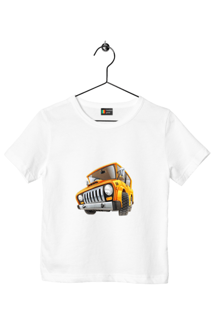 Футболка дитяча з принтом "Вантажівка". Авто, автомобіль, вантажівка, дитячий малюнок, зображення авто. 2070702