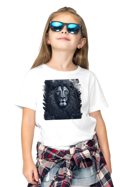 Футболка дитяча з принтом "Захоплююча ілюстрація величного лева". Велич, величний лев, лев. CustomPrint.market