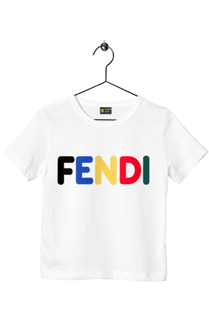 Children's t-shirt with prints Fendi. Bag, brand, clothes, fashion, fashion house, fendi, italy, luxury, lvmh. 2070702