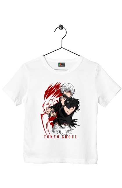 Футболка дитяча з принтом "Токійський гуль". Kaneki ken, tokyo ghoul, аніме, драма, жахи, канеки кен, канекі кен, манга, токійський гуль, фантастика. 2070702