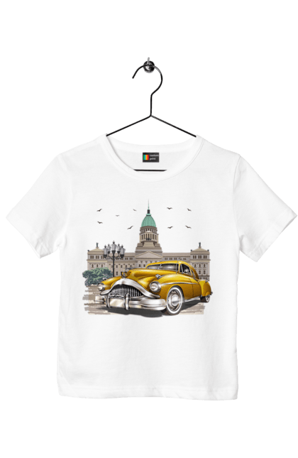 Футболка дитяча з принтом "Автомобіль та архітектура модерн". Автомобіль, архітектура, модерн. 2070702