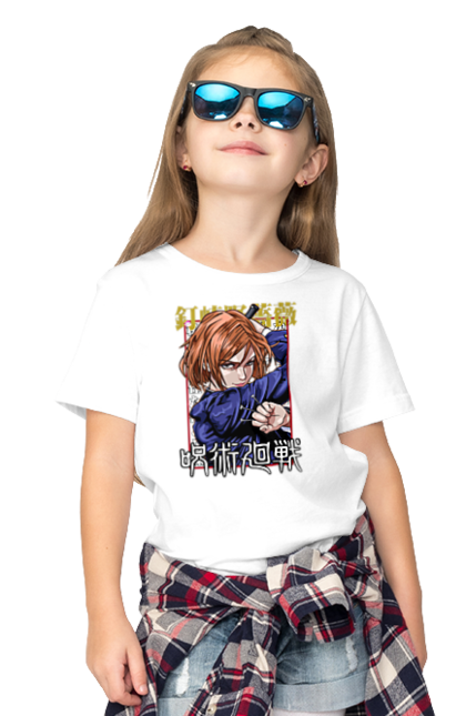 Children's t-shirt with prints Jujutsu Kaisen Nobara. Anime, dark fantasy, jujutsu kaisen, magic battle, manga, mystic, nobara, nobara kugisaki. 2070702