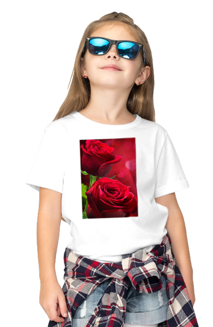 Футболка дитяча з принтом "Роза". Квіти, красота, роза, чeрвонаквітка, чeрвонароза. CustomPrint.market