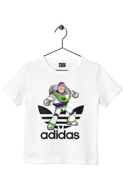Children's t-shirt with prints Adidas Buzz Lightyear. Adidas, buzz lightyear, cartoon, toy, toy story. 2070702