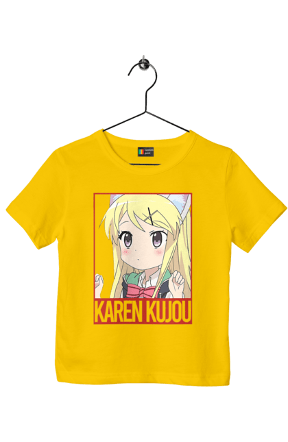 Children's t-shirt with prints Kiniro Mosaic Karen Kujo. Anime, gold mosaic, karen, karen kujo, kiniro mosaic, kinmoza, manga. 2070702