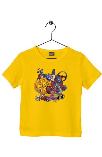 Футболка детская с принтом Carparts. Car, carparts, drive, drug, race. 2070702