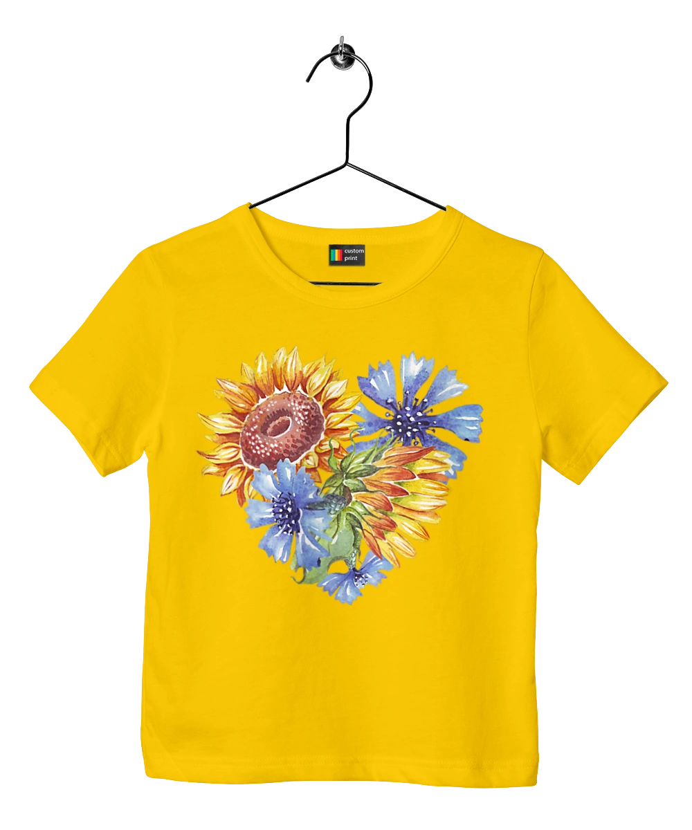 The heart is sunflowers and violets