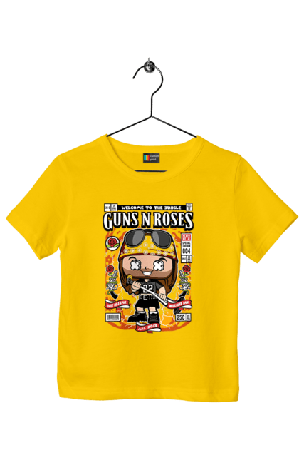 Футболка дитяча з принтом "Axl Rose (Guns N’ Roses)". Guns n` roses, ексл роуз, метал, рок. Funkotee