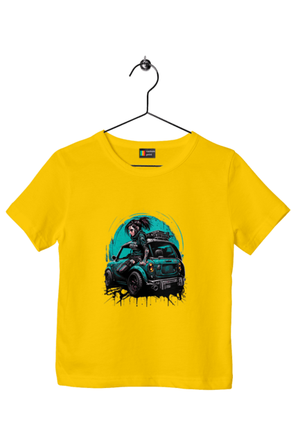 Футболка дитяча з принтом "Кіберпанк дівчина". Арт, графіка, дівчата, ігри, кіберпанк, малюнок. 2070702