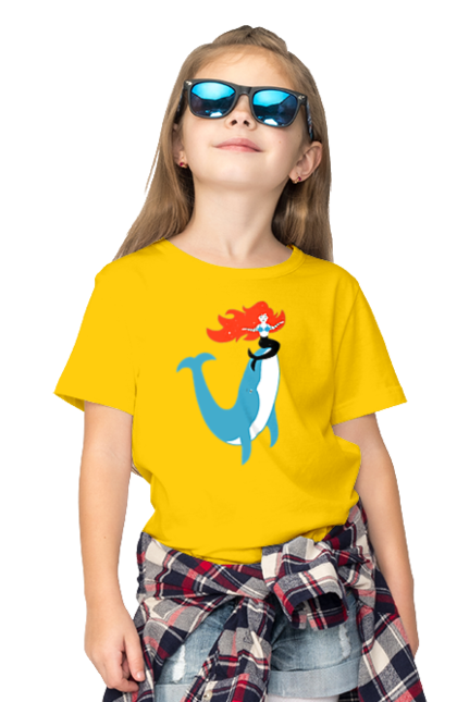 Children's t-shirt with prints Mermaid And Whale. Mermaid, sea, whale. 2070702
