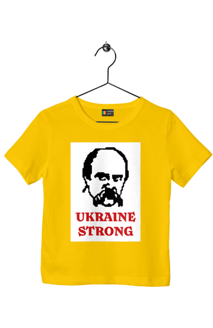 Футболка дитяча з принтом "Тарас Шевченко". Бавовна, бавовнятко, війна, герб, доброго вечора, зсу, прапор україни, русский военный корабль, тарас шевченко, україна. 2070702