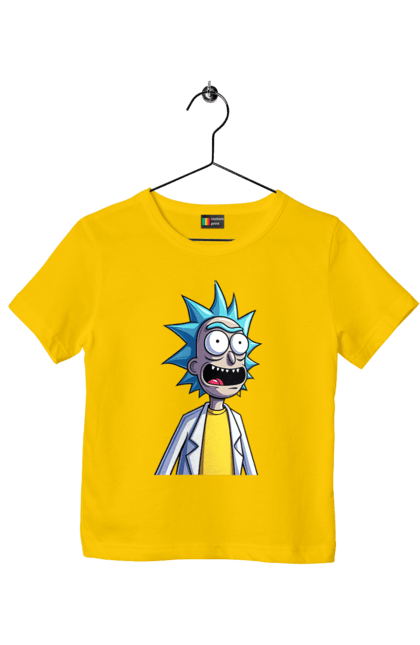 Футболка дитяча з принтом "Рік та Морті". Rick and morty, мультфільм, наукова фантастика, пригоди, рік, рік і морті, трагікомедія, чорний гумор. 2070702