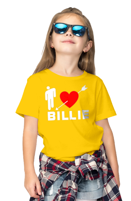 Футболка дитяча з принтом "Біллі Айліш". Біллі айліш, логотип біллі айліш, принт біллі айліш, співачка біллі айліш. CustomPrint.market