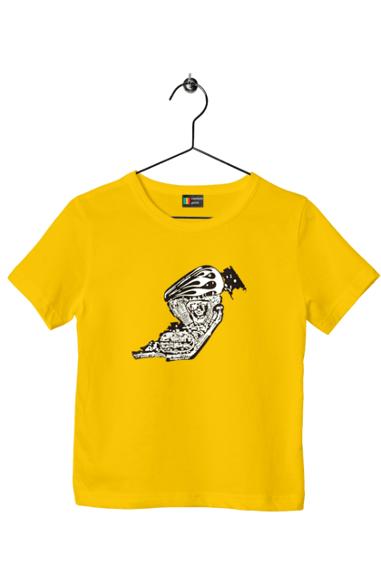 Футболка дитяча з принтом "Двигун мотоцикла". Байк, бензобак, двигун мотоцикла, харлей девідсон, циліндри, чопер. 2070702