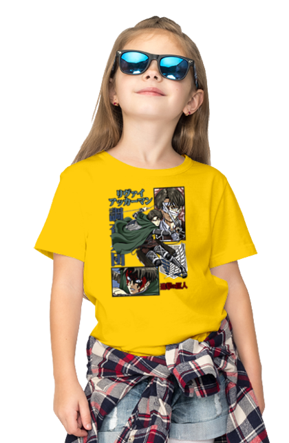 Children's t-shirt with prints Attack on Titan Levi. Ackerman, anime, attack on titan, levi, manga, shingeki no kyojin, survey corps. 2070702