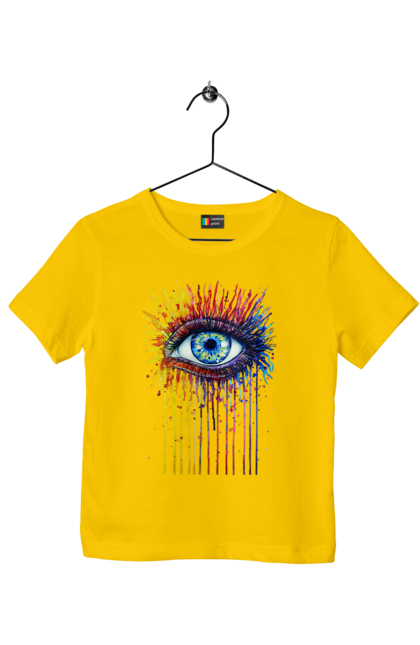 Футболка дитяча з принтом "Барвисто Тече Око". Очей, фарби. 2070702