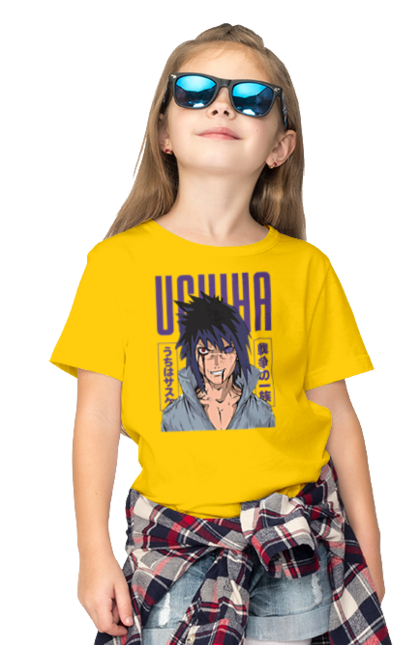 Children's t-shirt with prints Naruto Sasuke Uchiha. Anime, manga, naruto, sasuke, sasuke uchiha, team 7, team number 7, uchiha. 2070702