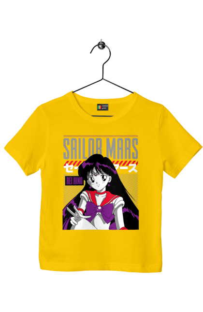 Футболка дитяча з принтом "Сейлор Мун Марс". Rei hino, sailor moon, аніме, драма, махо седьо, рей хіно, сейлор марс, сейлор мун, серіал. 2070702