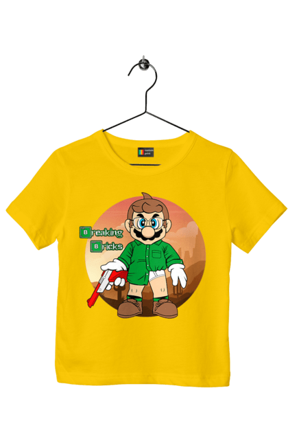 Children's t-shirt with prints Breaking Bad Mario. Breaking bad, character, game, mario, mario bros, nintendo, super mario bros. 2070702