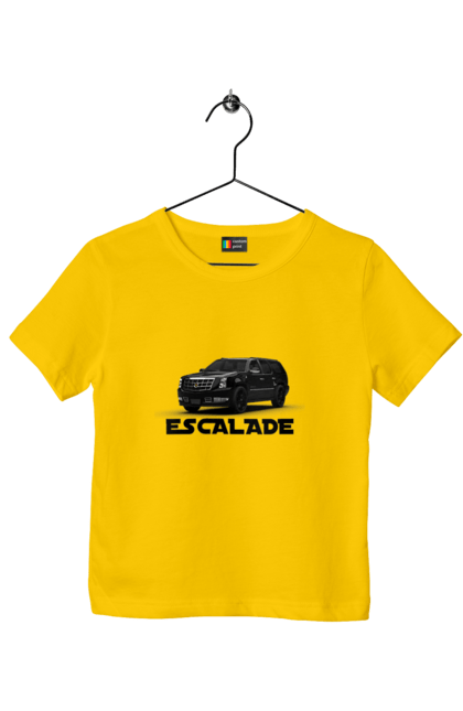Children's t-shirt with prints Cadillac. Business class, cadillac, car, escalade, jeep, machine, suv. 2070702