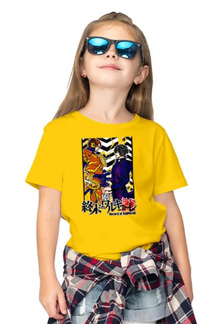 Children's t-shirt with prints Record of Ragnarok Nikola Tesla VS Beelzebub. Anime, beelzebub, comics, manga, netflix, nikola tesla, record of ragnarok. 2070702