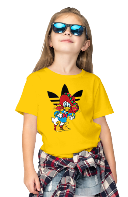 Children's t-shirt with prints Adidas Donald Duck. Adidas, animated series, cartoon, daisy duck, donald duck. 2070702