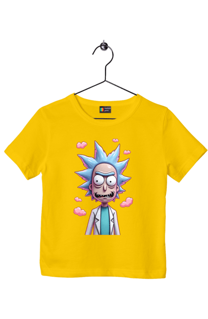 Футболка дитяча з принтом "Рік та Морті". Rick and morty, мультфільм, наукова фантастика, пригоди, рік, рік і морті, трагікомедія, чорний гумор. 2070702