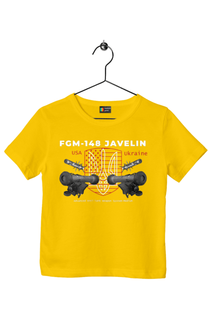 Футболка дитяча з принтом "FGM 148 Javelin". Caesar, himars, javelin, nlaw, patriot, weapon, zaluzhny. 2070702