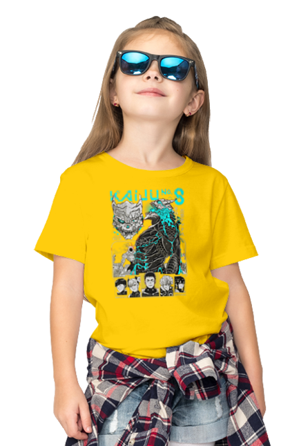 Children's t-shirt with prints Kaiju № 8 Kafka Hibino. Anime, hibino kafka, kafka hibino, kaiju, kaiju 8, kaiju 8, kaiju № 8, manga. 2070702