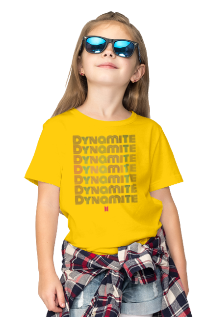 Children's t-shirt with prints BTS Dynamite. Beyond the scene, bts, dynamite, group, k pop, k-pop, music, musical group, song. 2070702