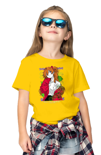 Children's t-shirt with prints Evangelion Asuka. Anime, asuka, asuka langley sorry, eva 02, evangelion, eve, kaoru, manga, ray, shinji. 2070702