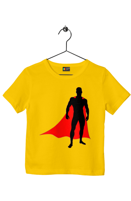 Футболка дитяча з принтом "Супермен". Кларк кент, комікси, силует, супергерої, супермен. CustomPrint.market