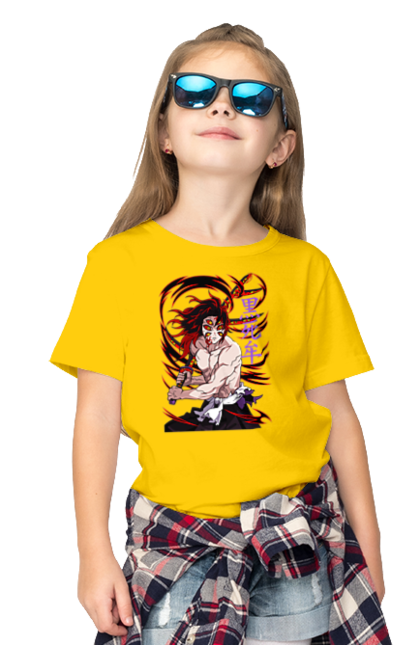 Children's t-shirt with prints Demon Slayer Kokushibo. Anime, demon slayer, eternal paradise faith, kimetsu no yaiba, kokushibo, manga, nezuko, twelve kizuki, upper rank six. 2070702