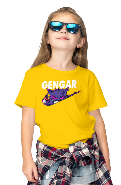 Children's t-shirt with prints Pokemon Gengar. Anime, fushigibana, games, gengar, nintendo, pokemon, pokemon go. 2070702