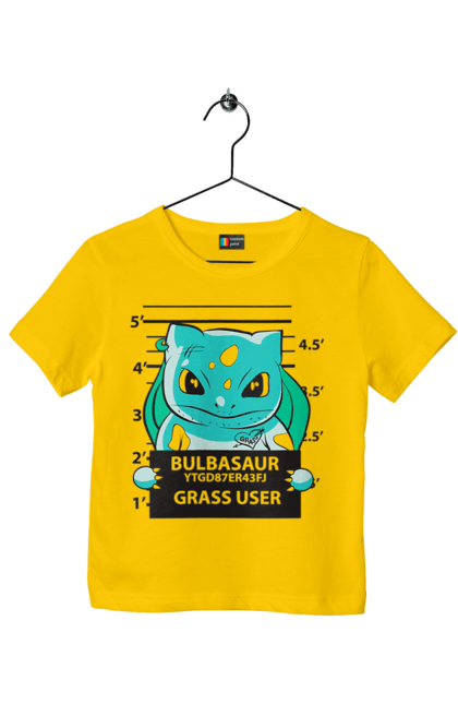 Футболка дитяча з принтом "Покемон Бульбазавр". Bulbasaur, nintendo, pokémon go, аніме, бульбазавр, ігри, покемон. 2070702