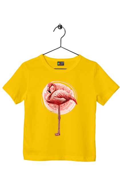 Футболка дитяча з принтом "Фламінго Арт". Рожеве фламінго, тварина, фламінго. 2070702