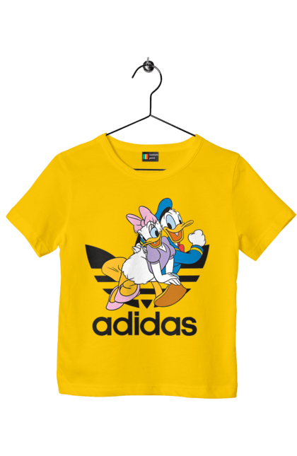 Футболка дитяча з принтом "Adidas Дональд Дак". Adidas, daisy duck, donald duck, адідас, дейзі дак, дональд дак, мультсеріал, мультфільм. 2070702