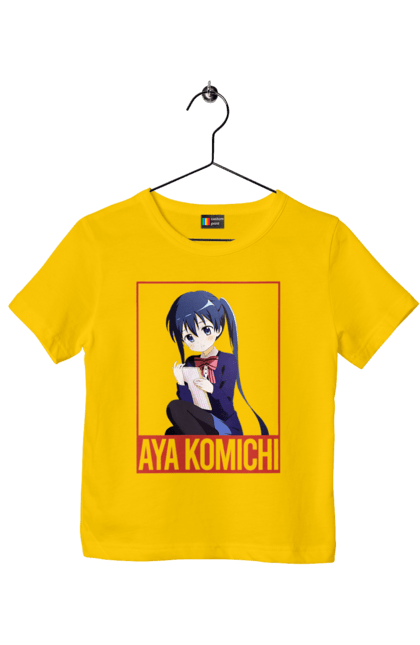 Children's t-shirt with prints Kiniro Mosaic Aya Komichi. Anime, aya komichi, gold mosaic, kiniro mosaic, kinmoza, manga. 2070702