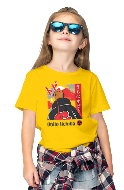 Children's t-shirt with prints Naruto Obito Uchiha. Anime, character, manga, naruto, ninja, obito, obito uchiha, tv series, uchiha. 2070702