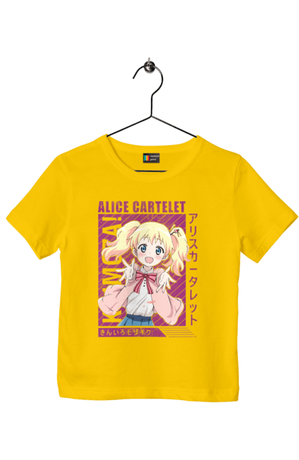 Children's t-shirt with prints Kiniro Mosaic Alice Cartelet. Alice, alice cartelet, anime, gold mosaic, kiniro mosaic, kinmoza, manga. 2070702