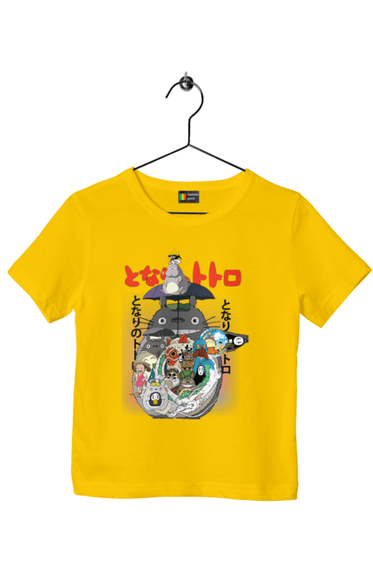 Children's t-shirt with prints Totoro. Adventures, anime, comedy drama, fantasy, film, my neighbor totoro, tv series. 2070702