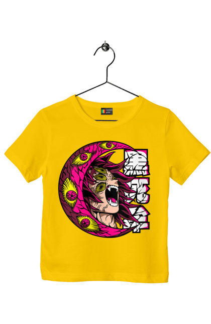 Children's t-shirt with prints Demon Slayer Kokushibo. Anime, demon slayer, eternal paradise faith, kimetsu no yaiba, kokushibo, manga, twelve kizuki, upper rank six. 2070702