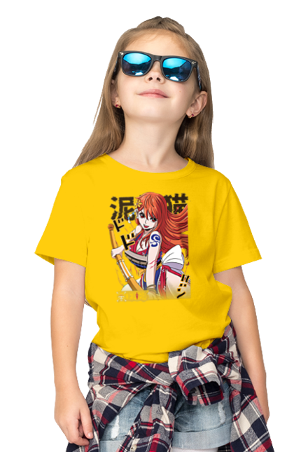 Children's t-shirt with prints One Piece Nami. Anime, cat burglar, manga, nami, one piece, straw hat pirates. 2070702