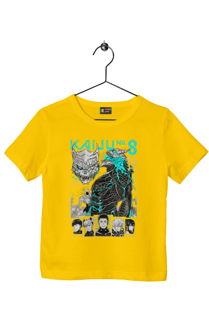 Children's t-shirt with prints Kaiju № 8 Kafka Hibino. Anime, hibino kafka, kafka hibino, kaiju, kaiju 8, kaiju 8, kaiju № 8, manga. 2070702