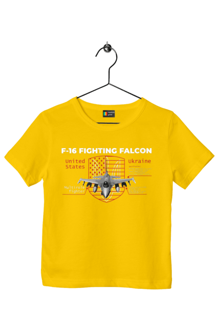 Футболка дитяча з принтом "F 16". F16, nasams, zuzana, гаубиця, два герби, залужний, сюзанна. 2070702