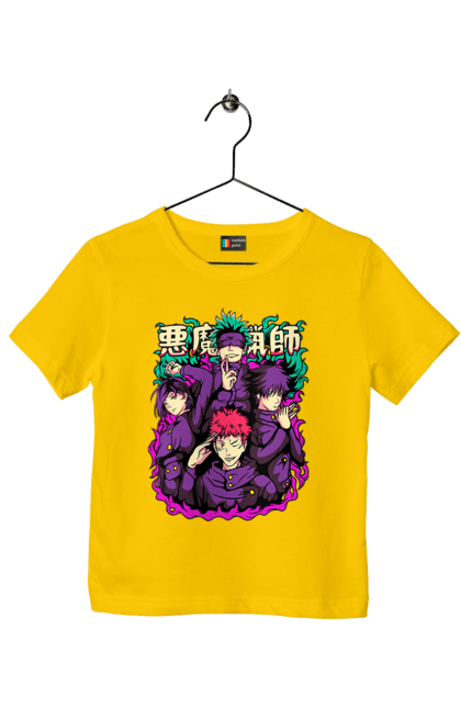 Children's t-shirt with prints Jujutsu Kaisen. Anime, dark fantasy, itadori, jujutsu kaisen, magic battle, manga, mystic, sukuna. 2070702