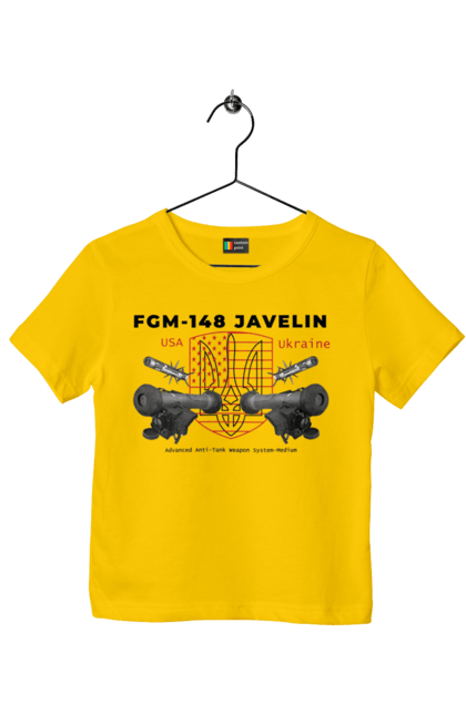 Футболка дитяча з принтом "FGM 148 Javelin". Caesar, himars, javelin, nlaw, patriot, weapon, zaluzhny. 2070702