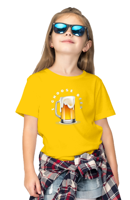 Футболка дитяча з принтом "Я ОБИРАЮ ПИВО". Алкоголь, бокал, вибір, кухоль пива, напій, пиво, пінка. futbolka.stylus.ua
