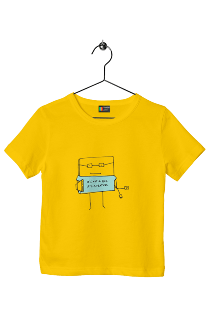 Футболка дитяча з принтом "Це не баг це фіча". Angular, c, css, html, it, javascript, jquery, php, python, react, svelt, vue, айтишник, айті, гумор, код, кодувати, прогер, програміст, програмісти, ти ж, ти ж програміст, тиж програміст. 2070702