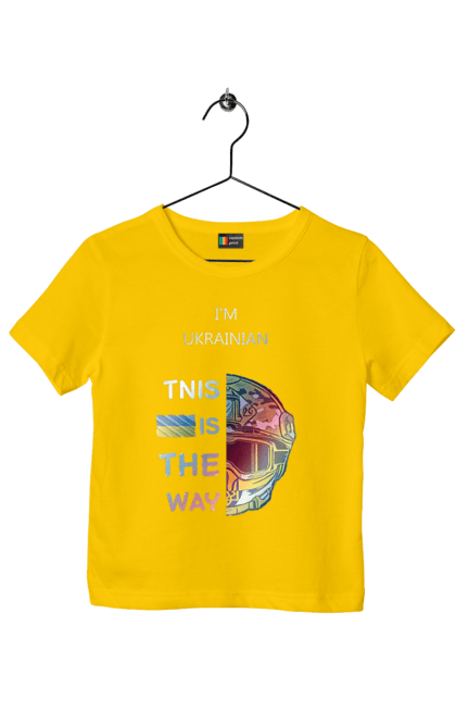 Футболка дитяча з принтом "Я українець це шлях колорфул". Зсу, мандалоріан, символ україни зсу, солдат зсу, україна, українець це шлях, це шлях, я українець. 2070702